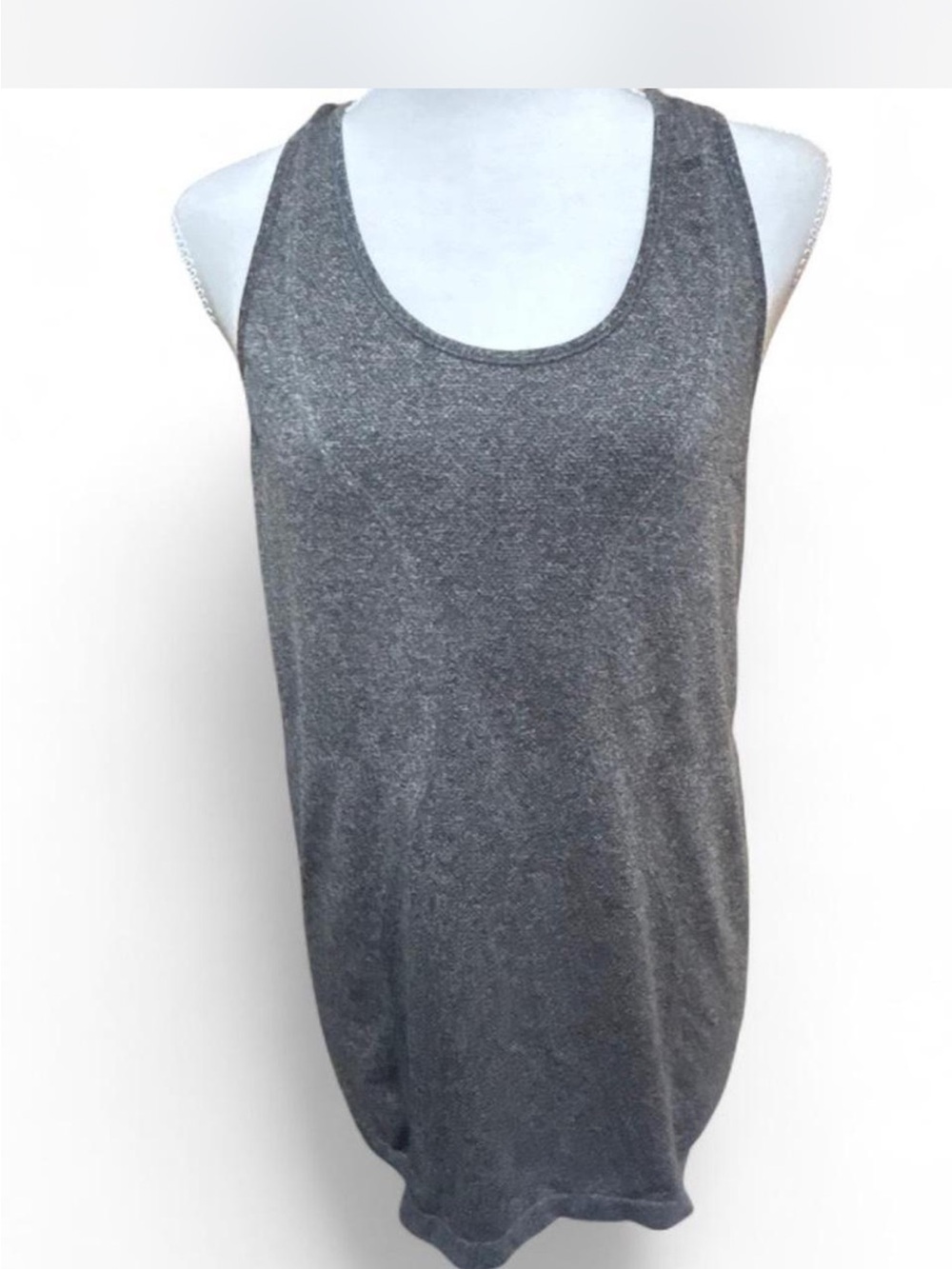 ZYIA Heathered Charcoal Racerback Tank Top workout gym wear
